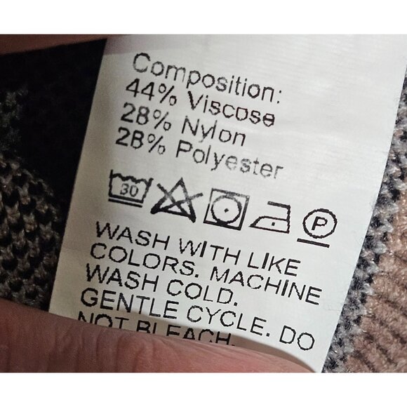 Argyle V-Neck Sweater SHEIN Womens Beige & Black Knitted 8 Light Academia Preppy - Picture 10 of 11